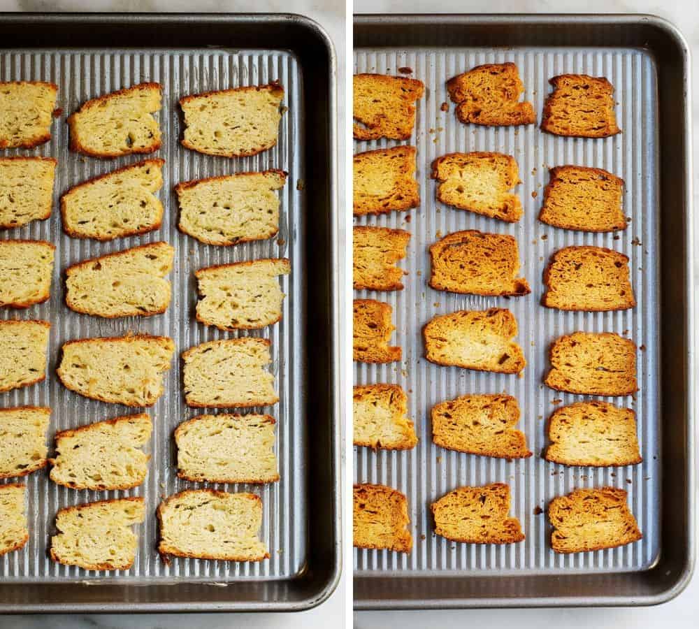 biscuit crackers before and after baking