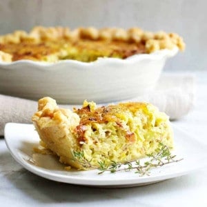 Breakfast Quiche served on a white plate