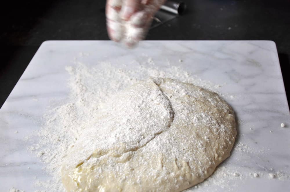 Flouring English Muffin Dough