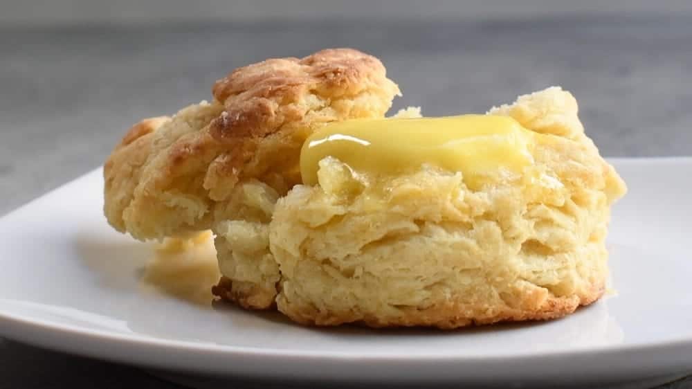 homemade biscuit with melting butter