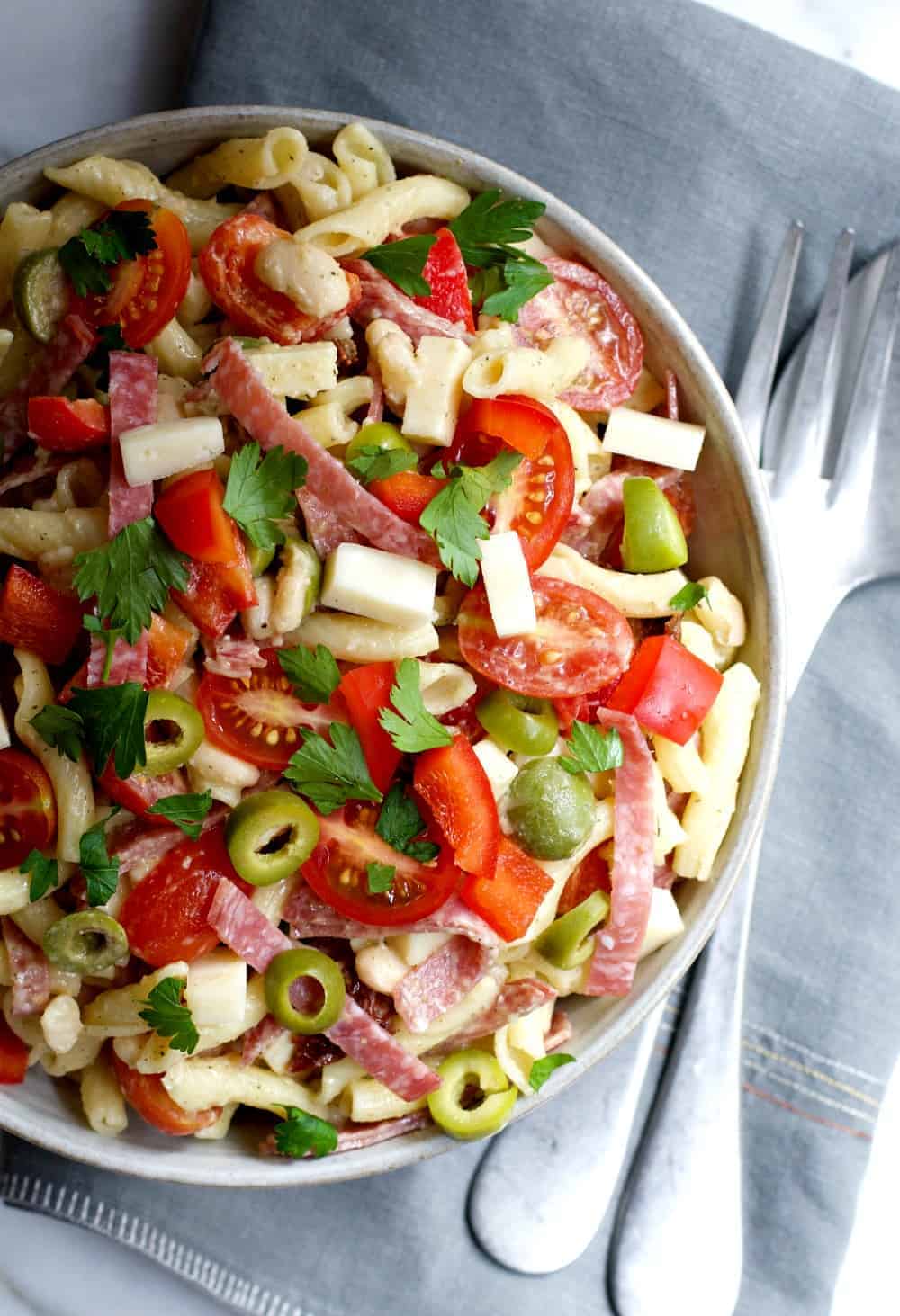 Italian Pasta Salad Served