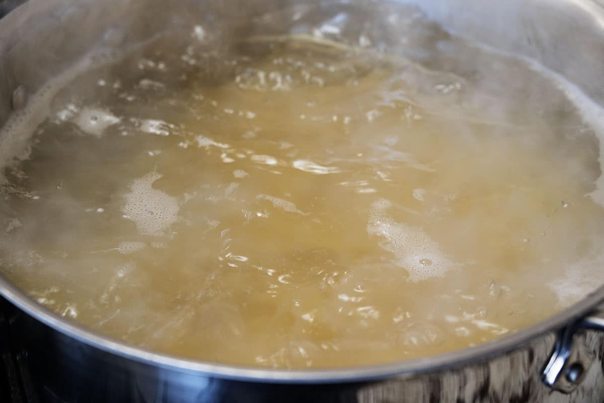 pasta boiling in water