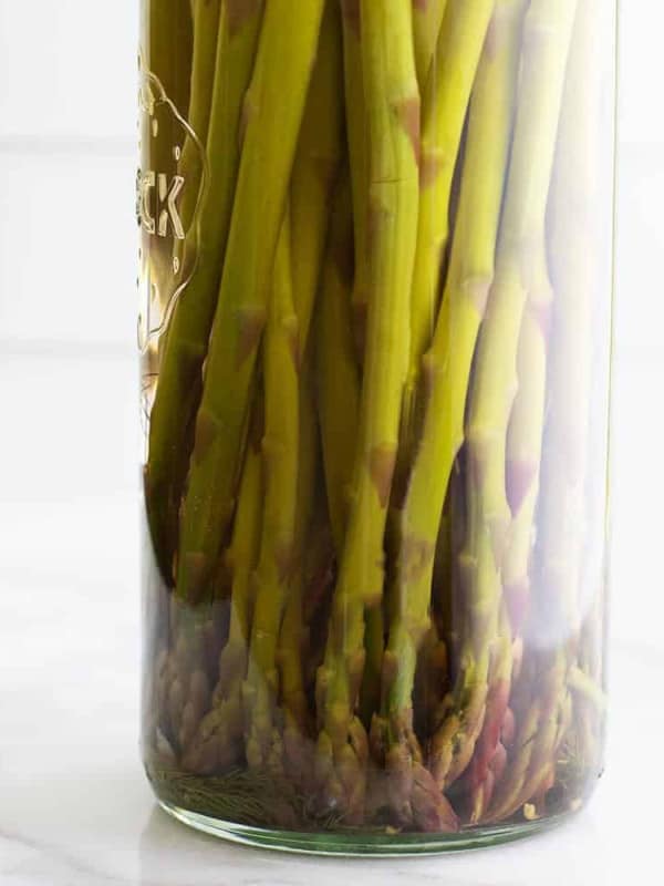 Pickled Asparagus in a glass jar