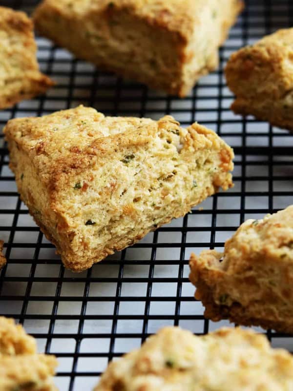 savory scones on a cooling rack