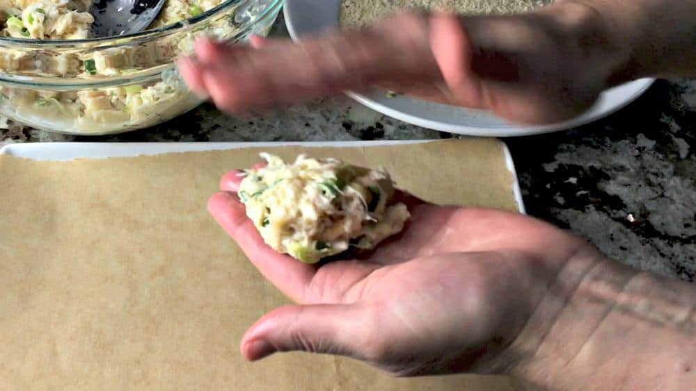 Shaping Crab Cakes