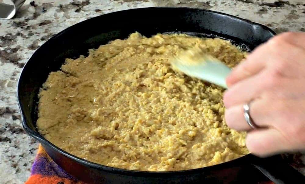 Spread Batter with Spatula