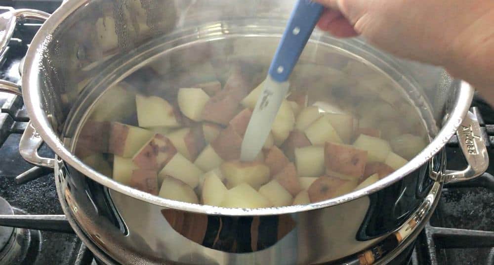 Steaming Red Potatoes Until Tender