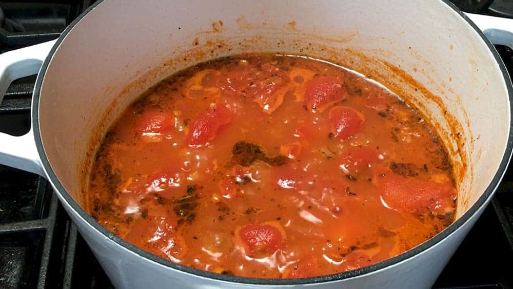 Tomato Bisque Simmering