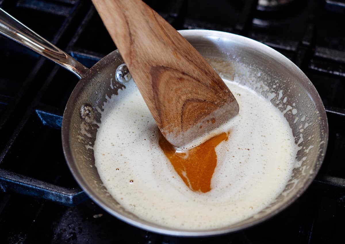 brown butter in a skillet.