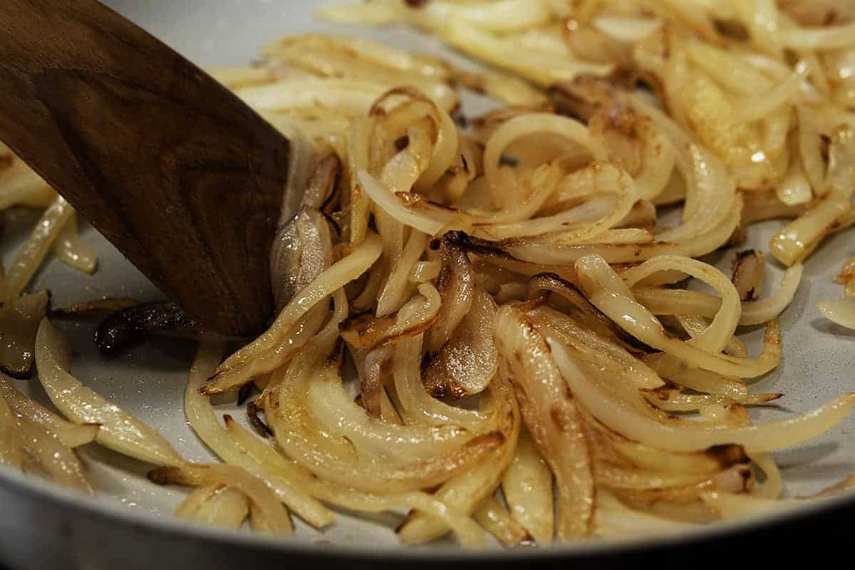 caramelized onions in skillet