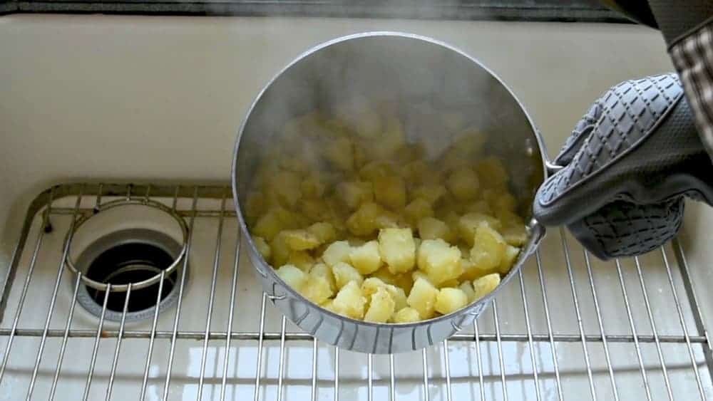 fuzzy parboiled potatoes