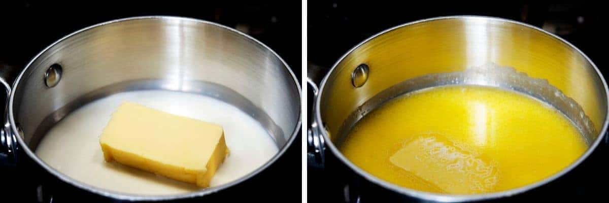 melting butter with milk