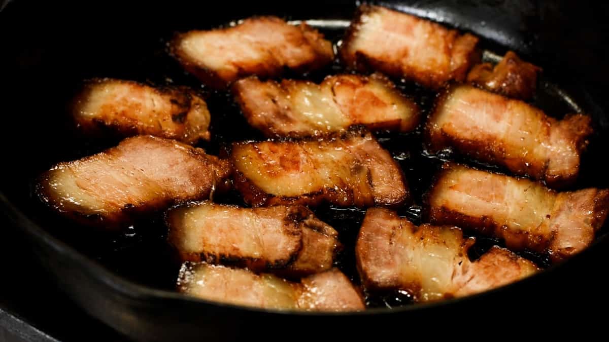 pan fried chashu pork