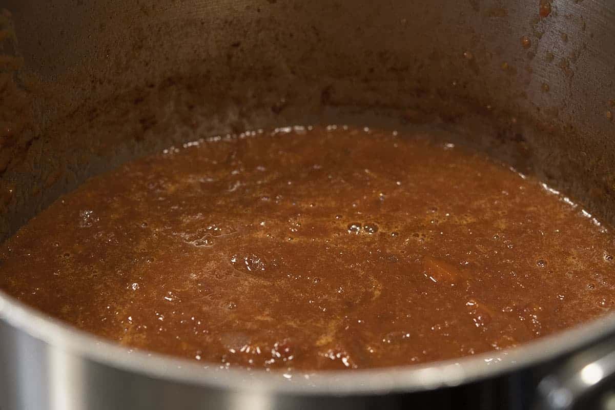 partially pureed sauce