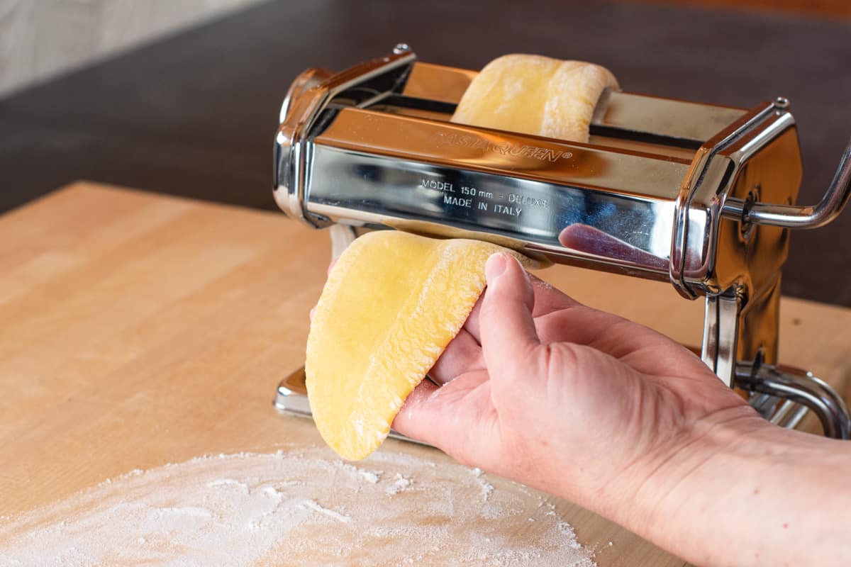 pasta dough second pass through pasta machine