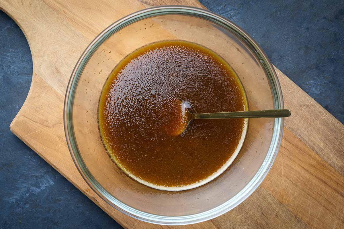 salad dressing in a bowl ready to serve.