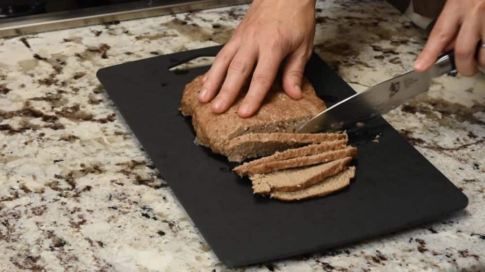 slicing gyro meat